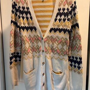 Anthro Patterned Cardigan Sweater